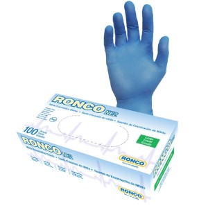 Ronco NE2 Nitrile Blue Examination Glove Powder Free Large 100x10